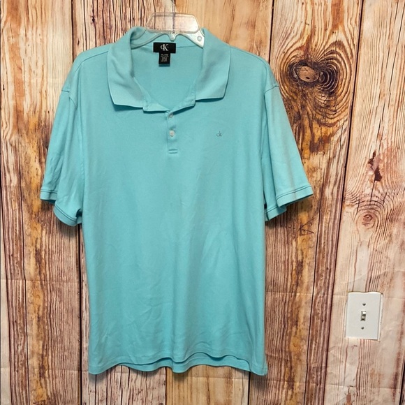 Calvin Klein XL Light Blue Polo Shirt Classic Style - Picture 1 of 7